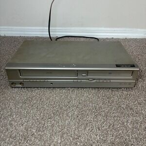 Emerson EWD2204 DVD Player VCR Combo Silver Home Theater Retro For Parts